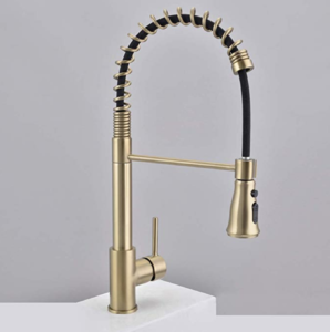 Review of the SHAMANDA Brass Kitchen Faucet High Arc Spring black and Brass