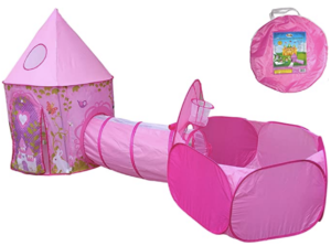 Playz 3pc Girls Princess Fairy Tale Castle Play Tent