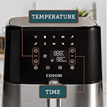 Cosori Air Fryer auto shutoff time and temperature