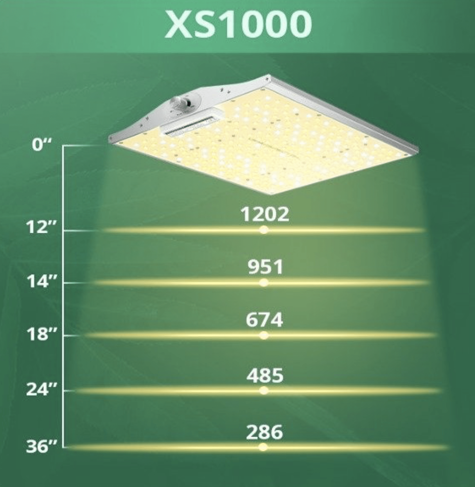 VIPARSPECTRA XS1000 LED Grow Light Canopy Penetration